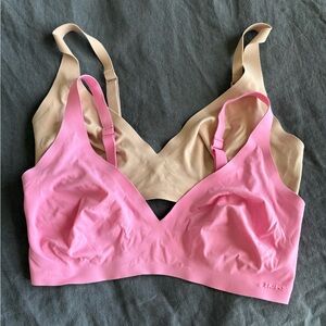SKIMS Seamless Bralette Set - Pink and Tan